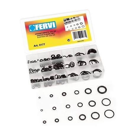 SERIE SET KIT ASSORTIMENTO 225 OR O-RING ANELLI IN GOMMA GUARNIZIONI FERVI 0177