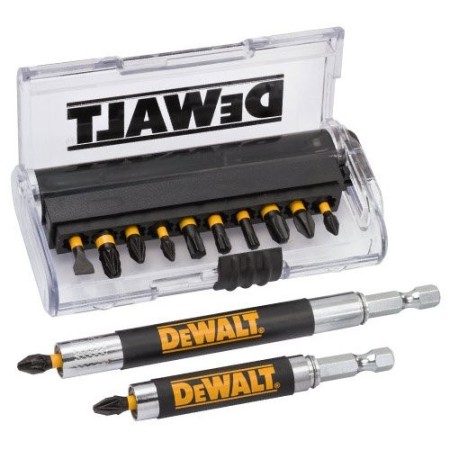 DEWALT DT70512T SET 12 INSERTI TORSION E 2 PORTA ADATTATORI MAGNETICI CON GUIDA