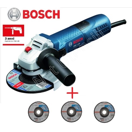 BOSCH GWS 7-125 SMERIGLIATRICE ANGOLARE PICCOLA PROFESSIONALE 720 WATT +3 DISCHI