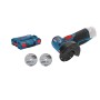 BOSCH GWS 12V-76 KIT SMERIGLIATRICE ANGOLARE A BATTERIA VALIGETTA CUFFIA 3 MOLE