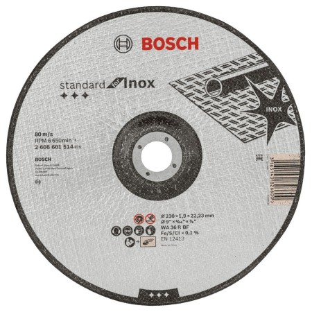 BOSCH 2608601514 DISCO DISCHI DA TAGLIO DEPRESSO STANDARD FOR INOX 230x1.9x22.23