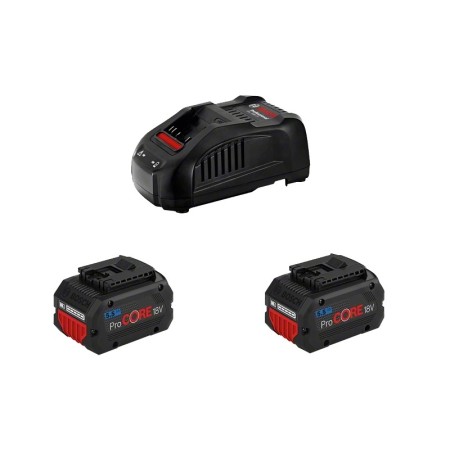 BOSCH KIT 2 BATTERIE 5.5 Ah 18V PROCORE + CARICABATTERIE GAL 1880 PROFESSIONAL