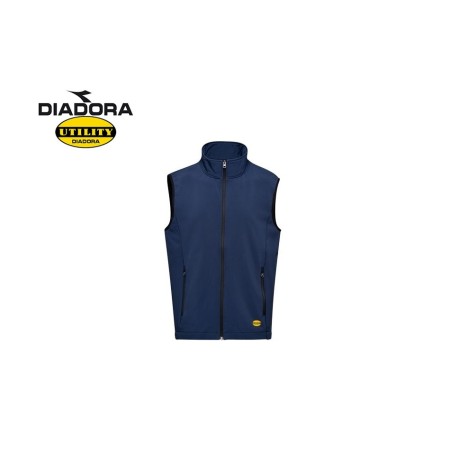 DIADORA UTILILTY 702.174586 SHELL VEST GILET SOFTSHELL SMANICATO DA LAVORO BLU