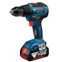 BOSCH TRAPANO AVVITATORE PERCUSSIONE 2 BATTERIE 4.0 Ah + 82 ACCESSORI GSB 18V-55