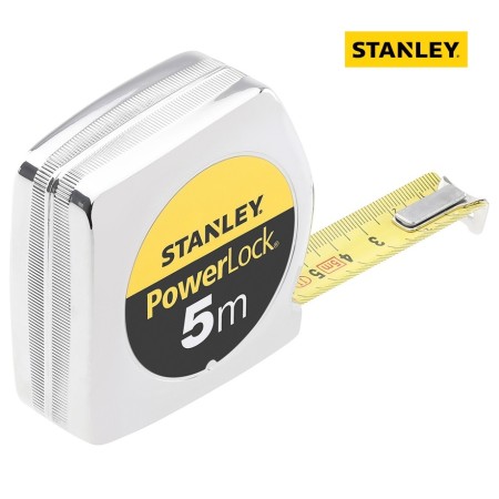 STANLEY POWERLOCK 5 MT FLESSOMETRO METRO TASCABILE PROFESSIONALE NASTRO 19 MM