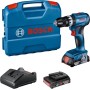 BOSCH GSB 18V-45 TRAPANO A BATTERIA AVVITATORE PERCUSSIONE 2 BATTERIE 2Ah VALIGE