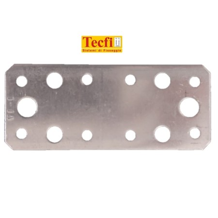 TECFI PIASTRA RETTANGOLARE PESANTE FORI CHIODI VITI 40X95 ACCIAIO ZINCATO 100 PZ