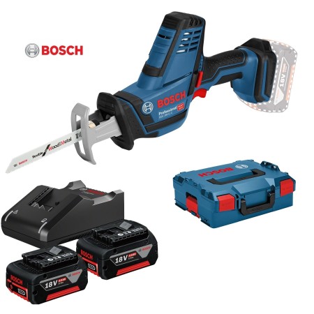 BOSCH GSA 18V-LI C SEGA SEGACCIO UNIVERSALE + 2 BATTERIE 4 Ah 18V IN VALIGETTA