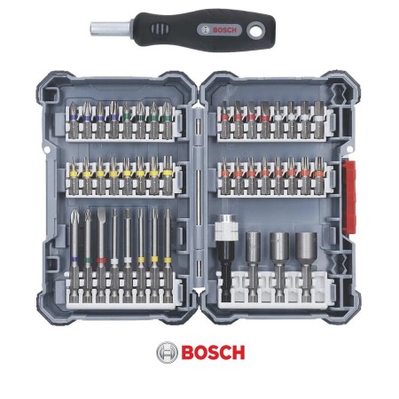 BOSCH SET INSERTI BIT PER TRAPANO KIT + AVVITATORE MANUALE IN CUSTODIA 45 PZ