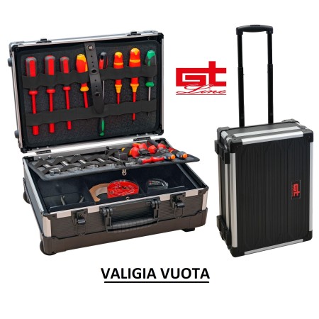 GT LINE VALIGIA TROLLEY PORTA UTENSILI ATTREZZI VUOTA FLASH WH 2 PEL CON CHIAVI