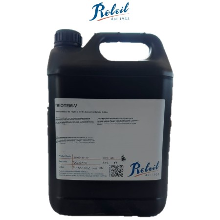 ROLOIL OLIO DA TAGLIO EMULSIONANTE PER METALLI SEMISINTETICO 5 LT BIOTEM V