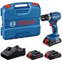 BOSCH TRAPANO A BATTERIA GSB 18V-45 AVVITATORE CON PERCUSSIONE 3 BATTERIE 4 Ah PROCORE