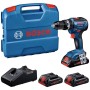 BOSCH TRAPANO A BATTERIA GSB 18V-55 AVVITATORE CON PERCUSSIONE 3 BATTERIE 4 Ah PROCORE