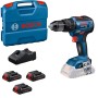 BOSCH TRAPANO A BATTERIA GSB 18V-55 AVVITATORE CON PERCUSSIONE 3 BATTERIE 4 Ah PROCORE