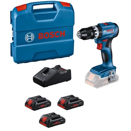 BOSCH TRAPANO A BATTERIA GSB 18V-45 AVVITATORE CON PERCUSSIONE 3 BATTERIE 4 Ah PROCORE