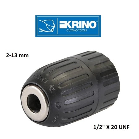 KRINO MANDRINO AUTOSERRANTE 1/2" 20 UNF NO CHIAVE PER ELETTROUTENSILI REVERSIBILI