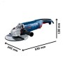 BOSCH SMERIGLIATRICE ANGOLARE 2400 W CON CUFFIA DI ASPIRAZIONE GWS 24-230 JZ + GDE 230 FC-S