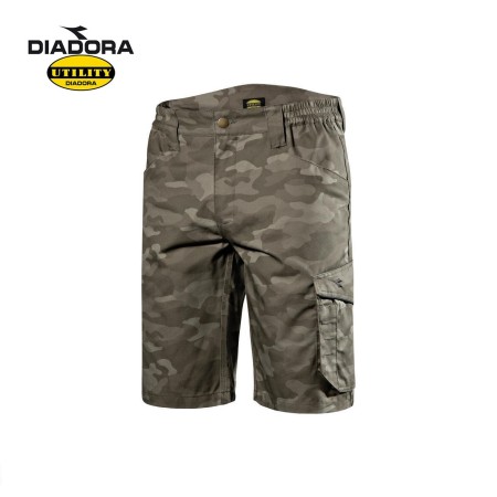 DIADORA UTILITY BERMUDA PANTALONCINI DA LAVORO POLY CAMO PANTALONCINO