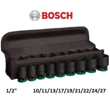 BOSCH SERIE CHIAVI A BUSSOLA MACCHINA ESAGONALI 1/2" PRO IMPACT 9 PZ