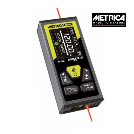 METRICA DISTANZIOMETRO LASER MISURATORE METRO DOUBLE 60+60 ALU 61662