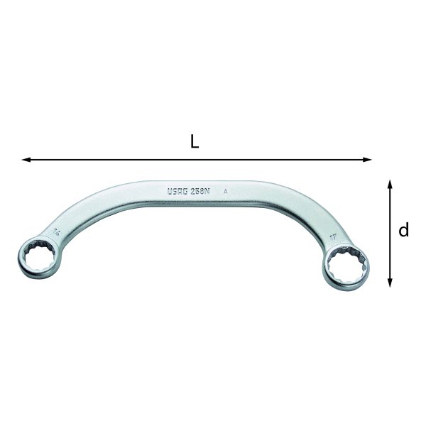 CHIAVE POLIGONALE DOPPIA CURVA CURVATA USAG 258 N CHIAVI POLIGONALI DOPPIE CURVE - immagine 3