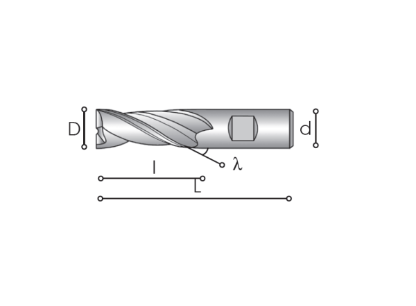 CARMON CL 12 FRESA FRESE CILINDRICHE A CANDELA DUE TAGLIENTI Z 2 HSS+8%Co - immagine 4