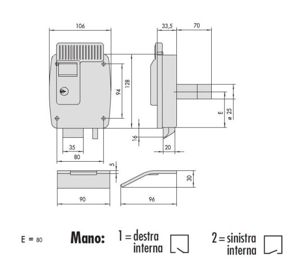 CISA 11823 SERRATURA ELETTRICA CANCELLETTO ELETTROSERRATURA ENTRATA 80 - immagine 3