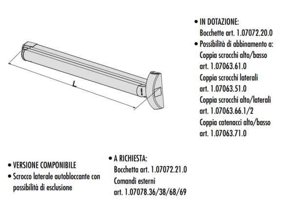 CISA 59811 MANIGLIONI ANTIPANICO FAST TOUCH TRIPLICE MANIGLIONE DA APPLICARE - immagine 3