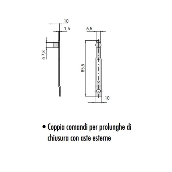 CISA 06442-00 PIASTRINI PROLUNGHE CHIUSURE SUPPLEMENTARI COMANDO ASTE ESTERNE - immagine 3