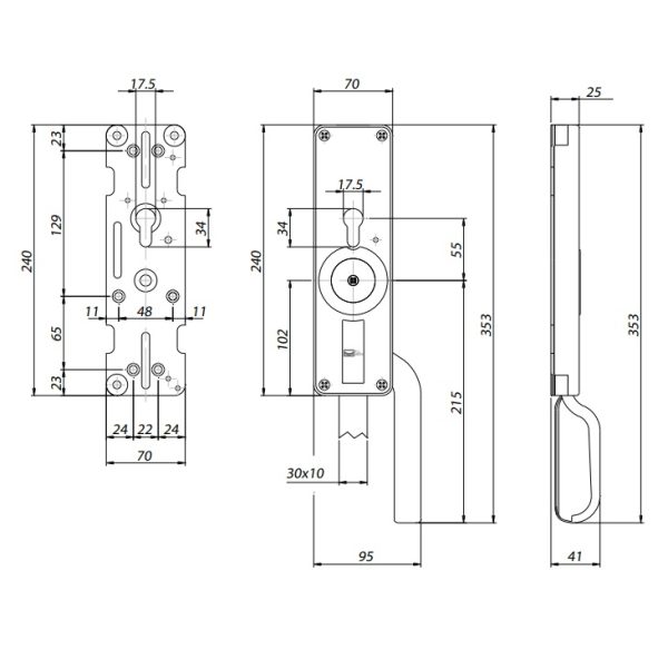 F.LLI COMUNELLO 696MC SX CARIGLIONE GRANDE PER ASTE CILINDRO CHIUSURE INDUSTRIAL - immagine 3