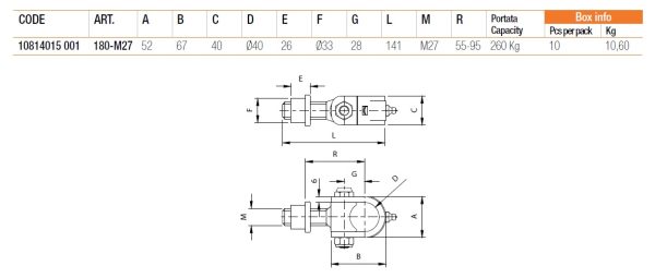 F.LLI COMUNELLO CARDINE FASCETTA 180.M27 INGRASSATORE BUSSOLA CANCELLI BATTENTI - immagine 3