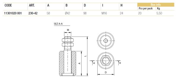 F.LLI COMUNELLO 230.42 OLIVA IN NYLON RULLO SCORRIMENTO PER CANCELLI SCORREVOLI - immagine 3