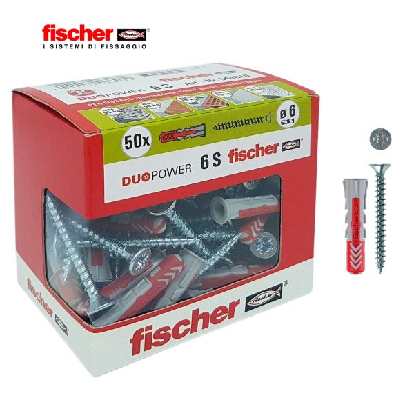 FISCHER DUOPOWER S TASSELLO TASSELLI CON VITE VITI A TESTA SVASATA FORO 6 8 10 - immagine 8