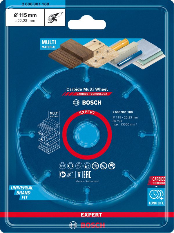 BOSCH DISCO 115 MM SMERIGLIATRICE MULTIMATERIAL PER LEGNO PLASTICA CARTONGESSO - immagine 3