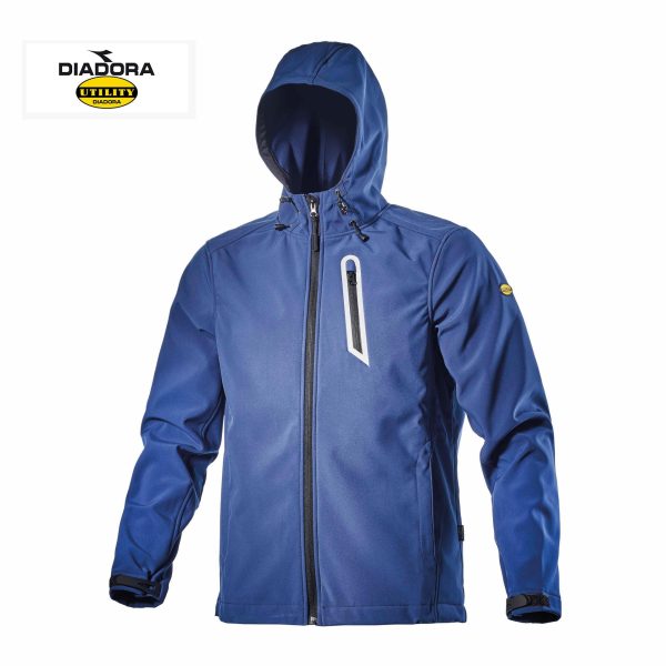 DIADORA UTILITY 702.159632 GIUBBOTTO SOFTSHELL SAIL GIACCA CAPPUCCIO LAVORO BLU - immagine 3