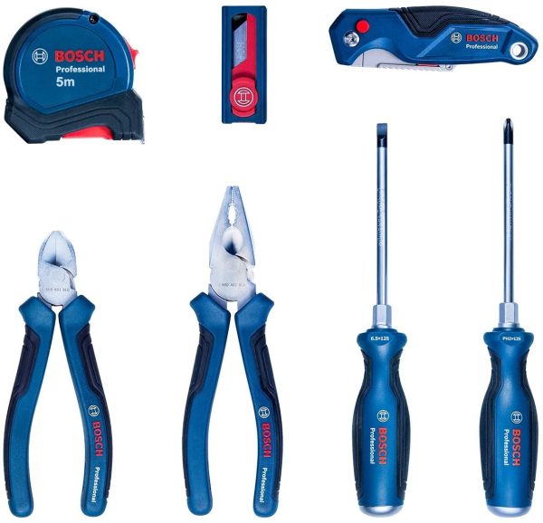 BOSCH PROFESSIONAL 1600A016BV KIT 6 ATTREZZI SET IN CUSTODIA CACCIAVITI PINZA - immagine 3