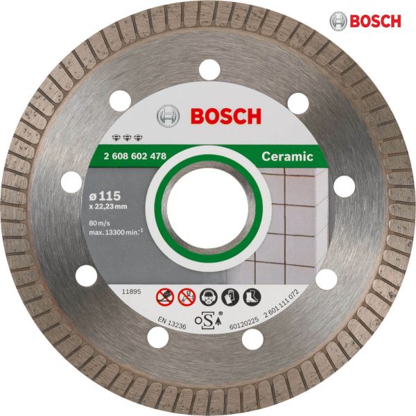 BOSCH DISCO DIAMANTATO PER CERAMICA BEST FOR CERAMIC EXTRA CLEAN TURBO 115MM