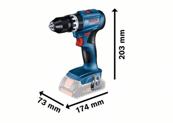 BOSCH GSB 18V-45 TRAPANO A BATTERIA AVVITATORE PERCUSSIONE 2 BATTERIE 2Ah VALIGE - immagine 4