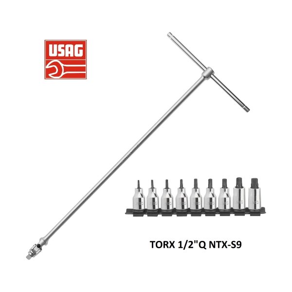 USAG 273 1/2 Q NTX/S9 CHIAVE A T SNODATA SERIE 9 CHIAVI A BUSSOLA TORX MASCHIO