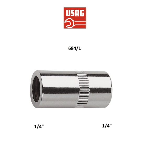 USAG 684 /1 BUSSOLA BUSSOLE PORTAINSERTI INSERTO ATTACCO 1/4"-1/4" CROMO VANADIO