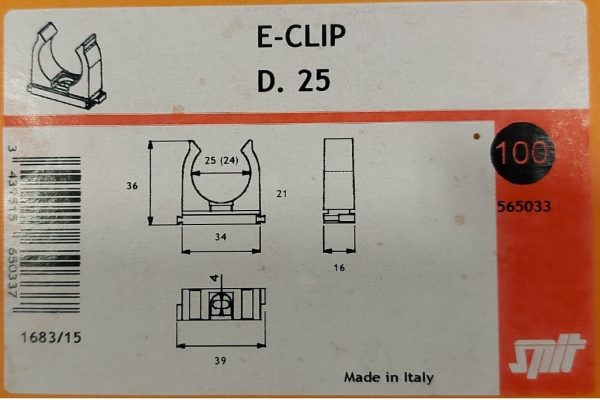 SPIT CAVALLOTTI CAVALLOTTO FISSATUBO APERTO ECLIP CONFEZIONE 100 PEZZI - immagine 11