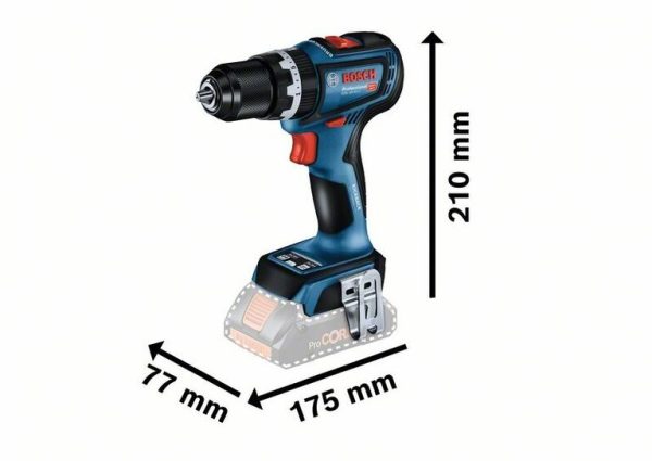 BOSCH TRAPANO A BATTERIA GSB 18V-90 C AVVITATORE CON PERCUSSIONE 3 BATTERIE 4 Ah PROCORE - immagine 4