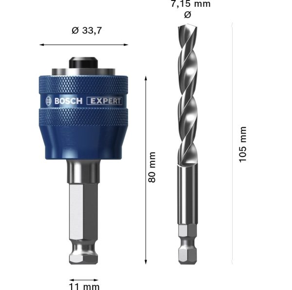 BOSCH ADATTATORE CON PUNTA PER SEGHE A TAZZA MULTI MATERIALE CHANGE PLUS - immagine 4