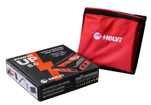 HELVI AVVIATORE BATTERIA AUTO PORTATILE BOOSTER 12V POWER UP 8.0 8000 mAh 500A - immagine 5