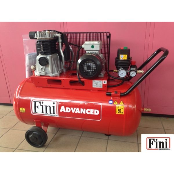 COMPRESSORE ARIA FINI TRAINO A CINGHIA 100 (90) LITRI 2 HP 1,5 KW TRIFASE MK 102 - immagine 4