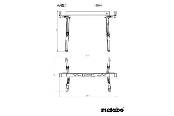 METABO SET DI 2 CAVALLETTI DA LAVORO MAB 82 CAVALLETTO PORTATA 590 KG - immagine 3